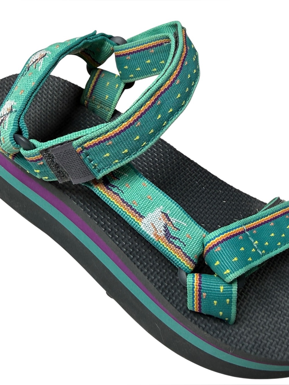 Teva Unicorn Flatform Universal Platform Sandals Teal Women’s 7 Rare